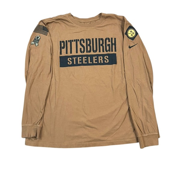 PITTSBURGH‎ STEELERS Nike Salute to Service LONG SLEEVE T-SHIRT Brown 2XL - Picture 1 of 9